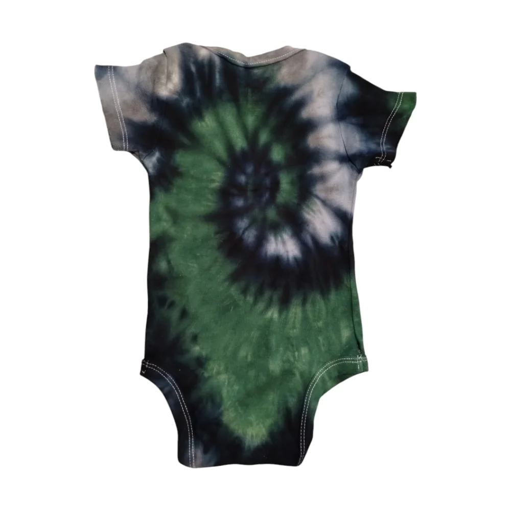 Slytherin Inspired 6-9 Months Tie Dye Spiral Onesie - Picture 4 of 5